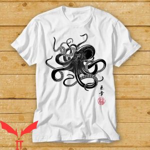 Japanese T-Shirt Octopus Japanese Calligraphy T Shirt