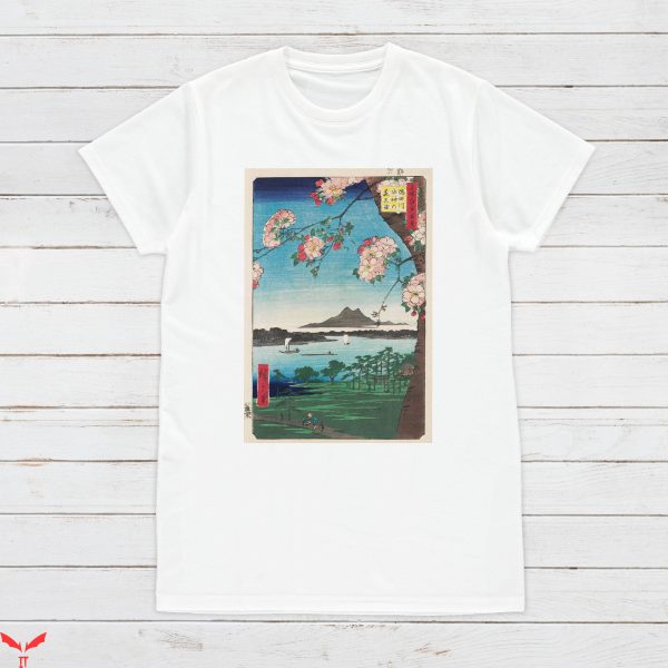 Japanese T-Shirt Ukiyo-e Woodblock Art Hiroshige Sakura