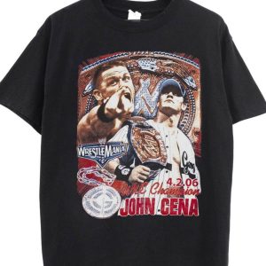 John Cena Mario T-Shirt Vintage 2006 Wrestlemania Champion