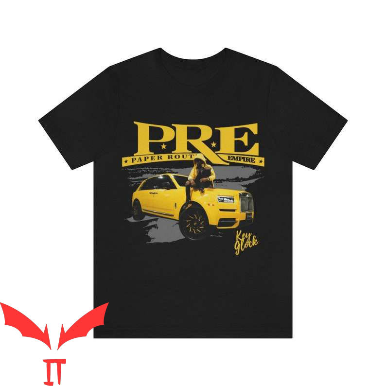 Key Glock T-Shirt Pre Paper Rout Empire Yellow Car Tee