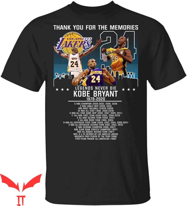 Kobe Bryant Vintage T-Shirt Thank You For The Memories