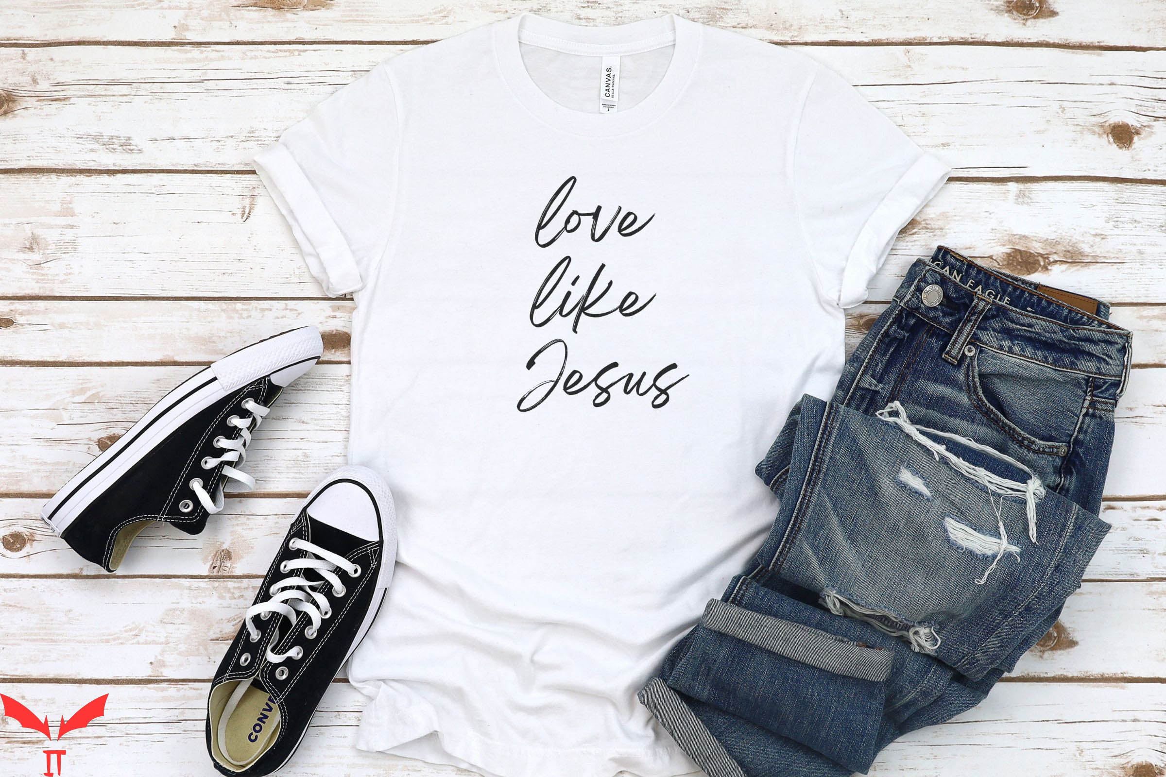 Love Like Jesus T-Shirt Praying Jesus Faith Christian Shirt