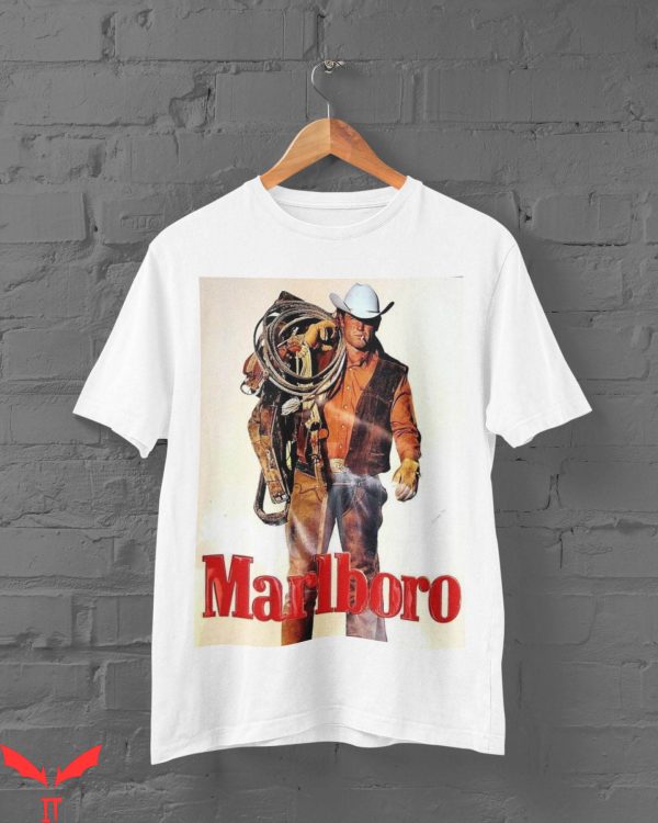 Marlboro T-Shirt Cowboy Retro Western Trendy Meme Tee Shirt