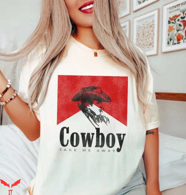 Marlboro T-Shirt Cowboy Take Me Away Retro Smoking Tee Shirt