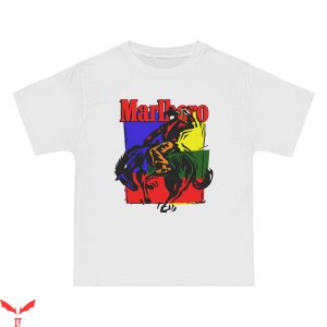 Marlboro T-Shirt Funny Logo Vintage Retro Style Tee Shirt