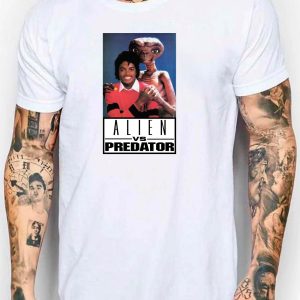 Michael Jackson White T-Shirt Alien Vs Predator Film Movie