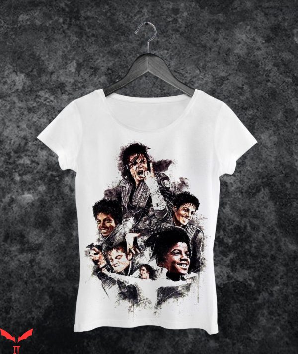 Michael Jackson White T-Shirt King Of Pop Trendy Tee Shirt