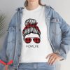 Mom Life T-Shirt Cool Graphic Trendy Style Messy Bun Tee