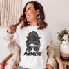 Mom Life T-Shirt Messy Bun Mother’s Day Leopard Tee Shirt