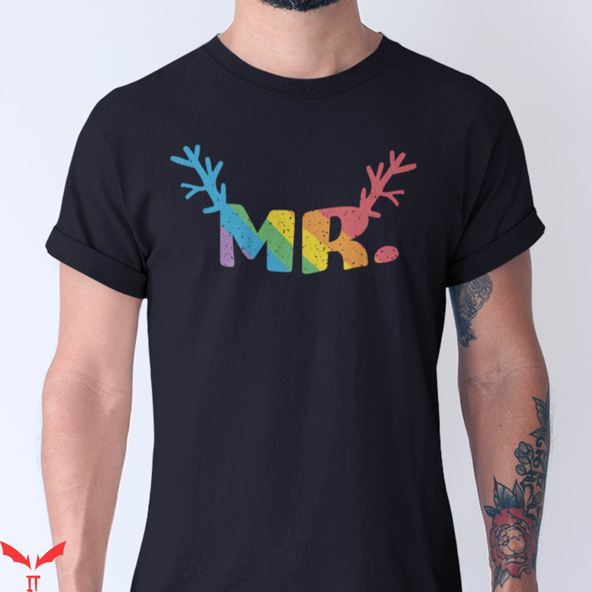 Mr Breast T-Shirt Mr & Mr Gay Matching Reindeer Christmas