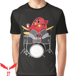 Nyango Star T-Shirt Cute Drum Player Graphic Trendy Tee