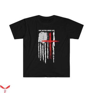 One Nation Under God T-Shirt Cross Religious Vintage Tee