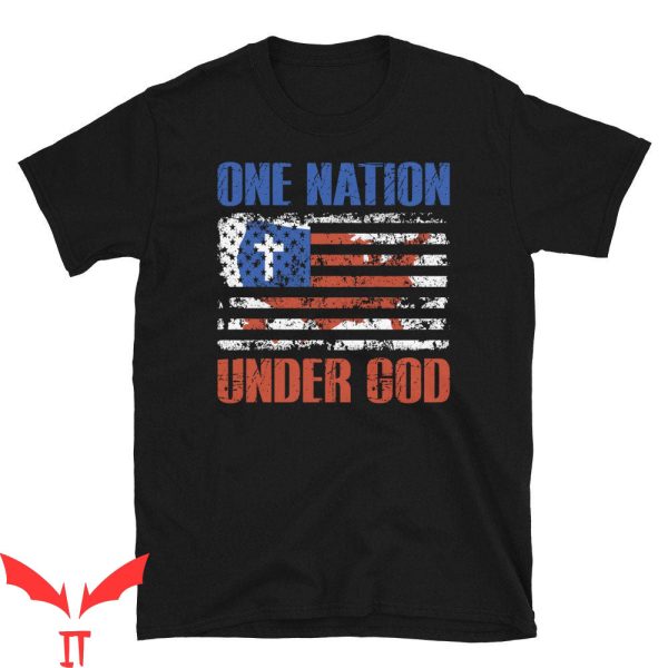 One Nation Under God T-Shirt Patriotic Christian Vintage