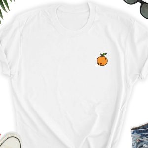 Orange Vintage T-Shirt Fruit Minimalist Summer Festival Tee