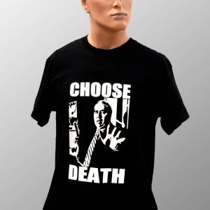 R Budd Dwyer T-Shirt Choose Death Scary Hold Gun Graphic