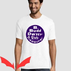 R Budd Dwyer T-Shirt State Treasurer Purple Circle Graphic