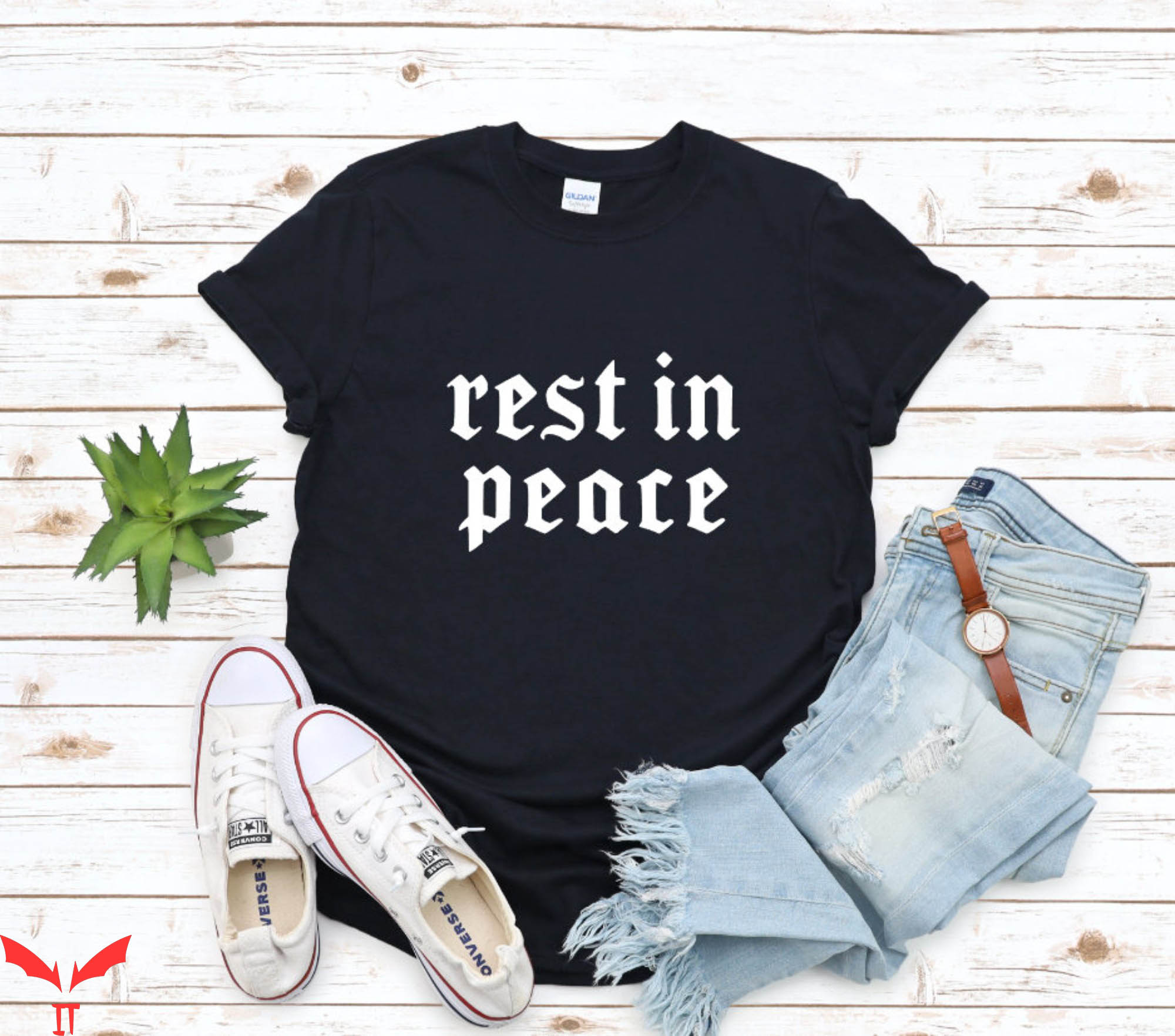 Rest In Peace T-Shirt Goth Gothic Home Decor Tee Shirt