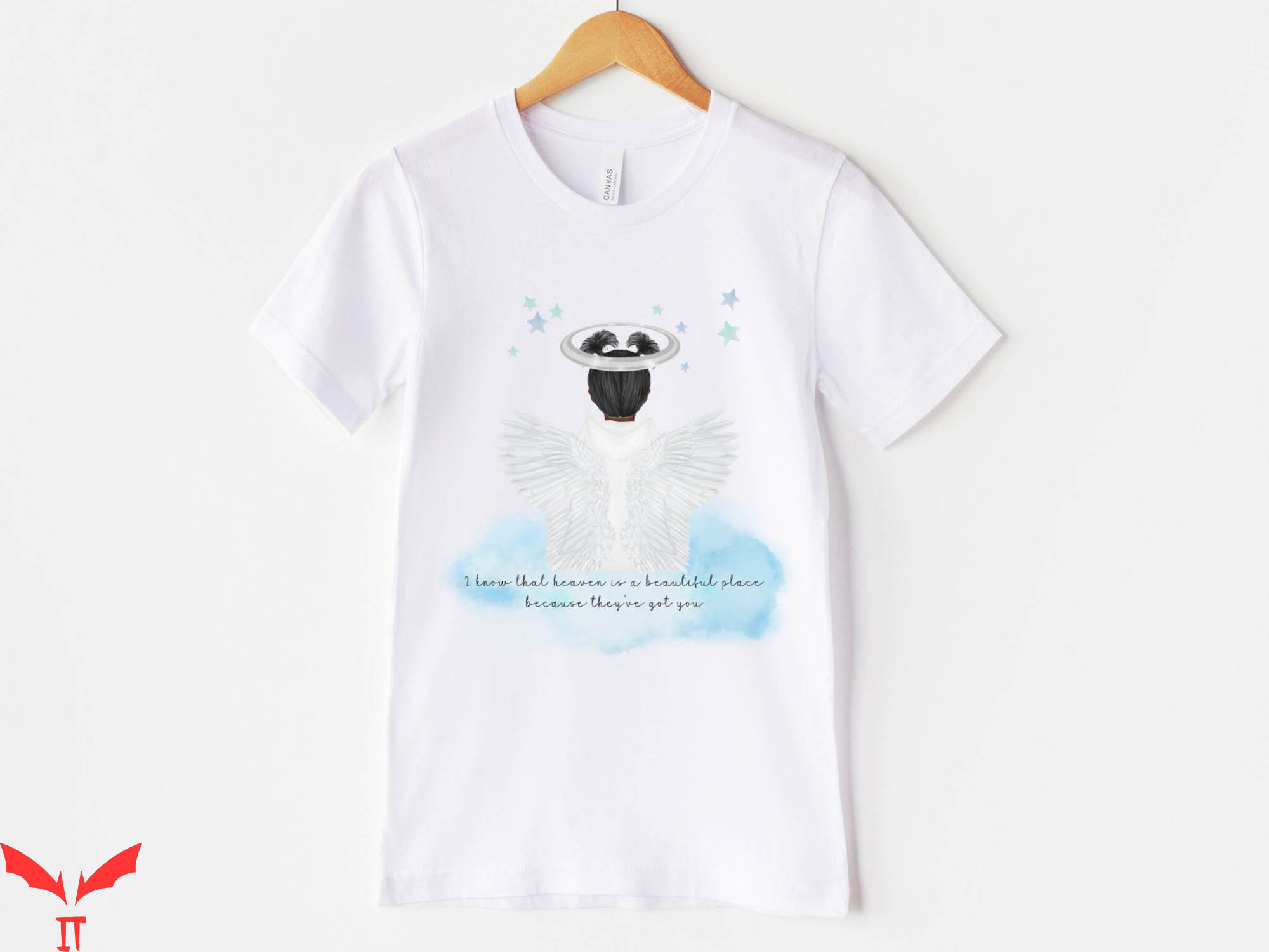 Rest In Peace T-Shirt In Memory Angel Wings Tee Shirt