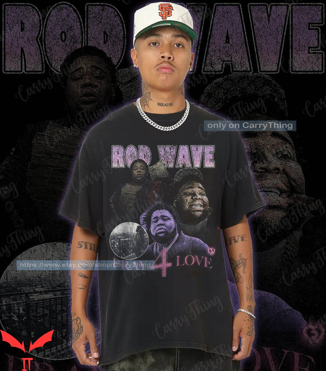 Rod Wave T-Shirt 4you Vintage 90s Hip hop RnB