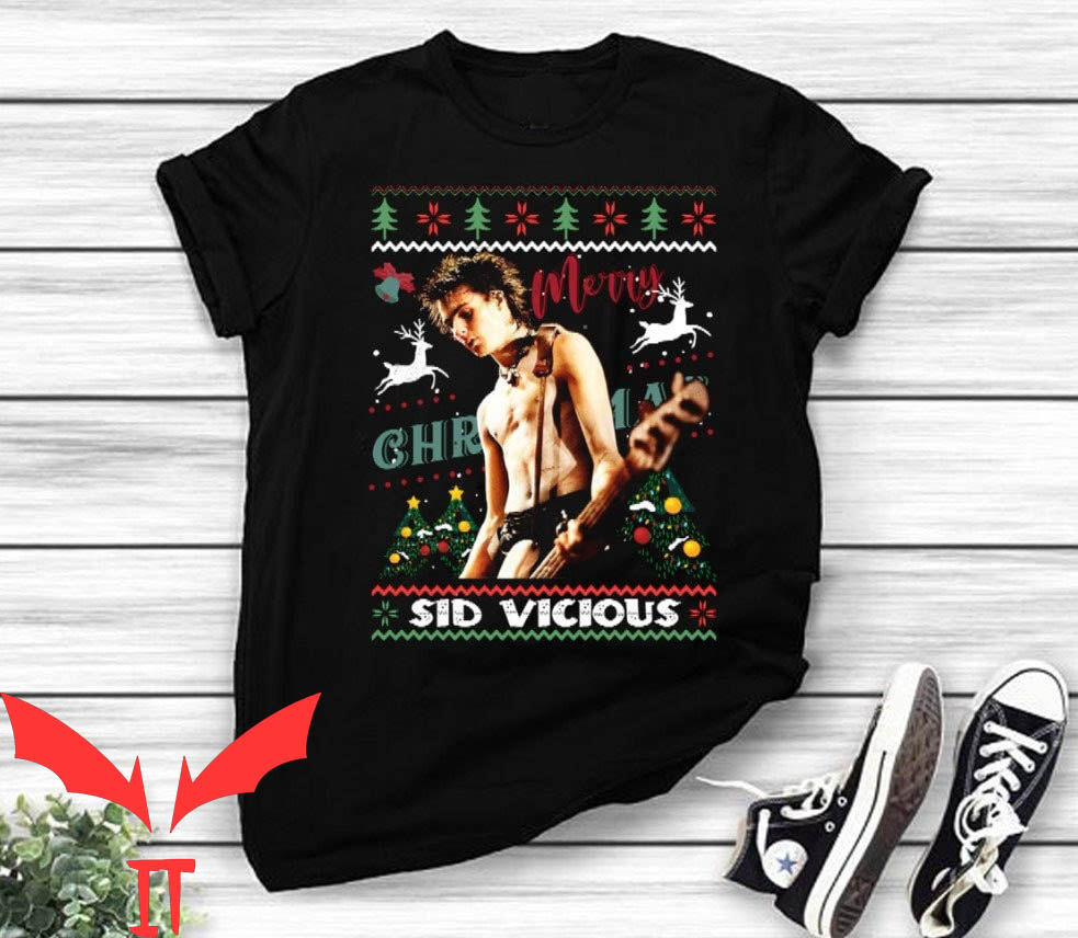 Sid Vicious T-Shirt Hot Sid Vicious Christmas Retro Tee