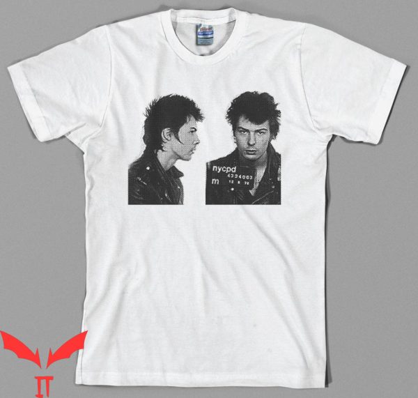Sid Vicious T-Shirt Mugshot Punk Rock 70s Ramones Clash