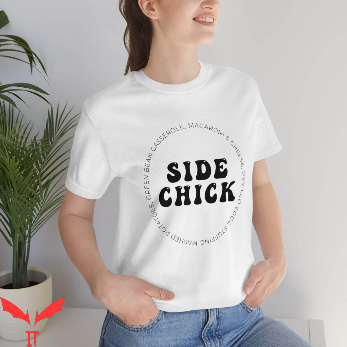 Side Chick T-Shirt Thanksgiving Holiday Funny Simple Tee