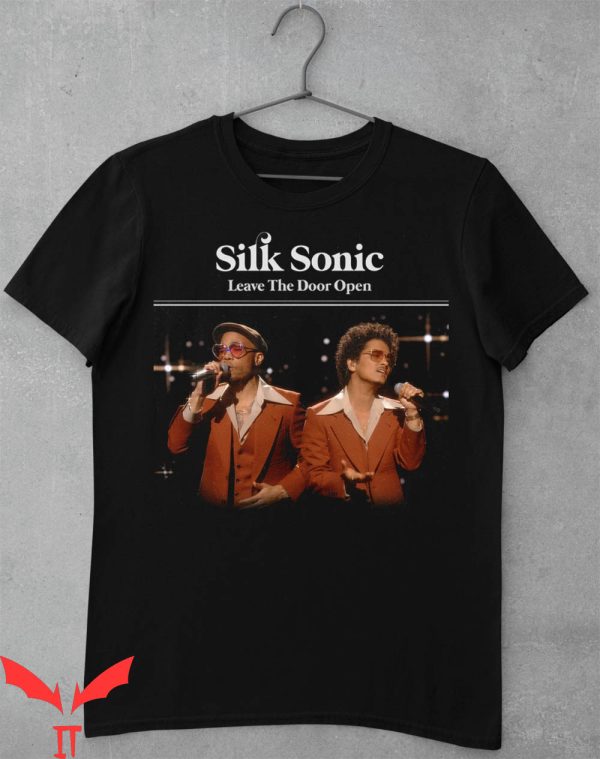 Silk Sonic T-Shirt Leave The Door Open Retro Style Graphic