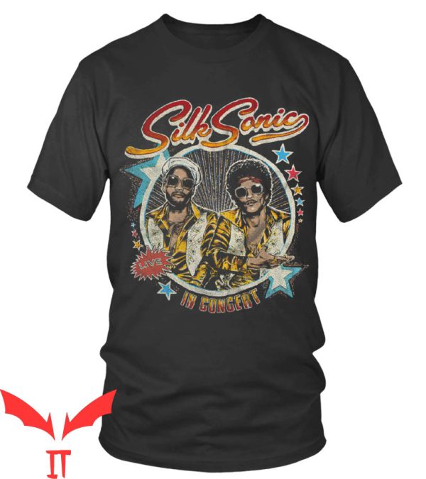 Silk Sonic T-Shirt Live In Concert Many Stars Graphic Tee