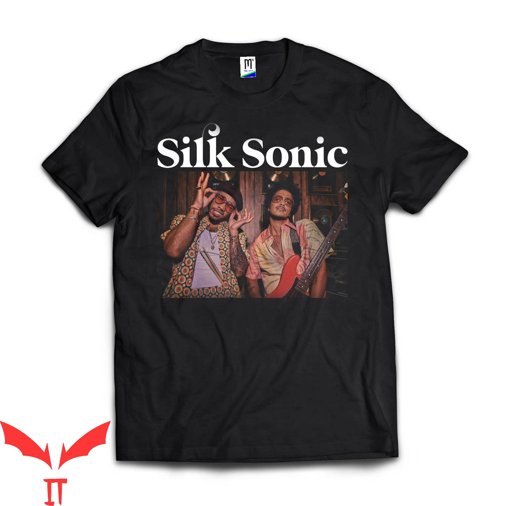 Silk Sonic T-Shirt Retro Music Band Disco Style Graphic