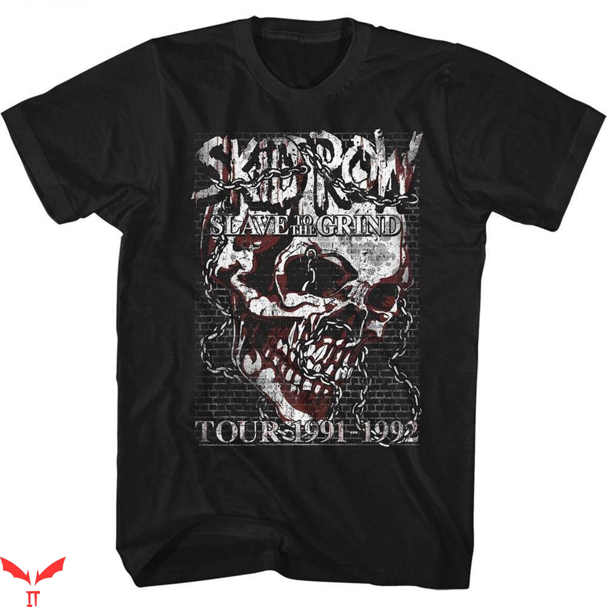 Skid Row T-Shirt Skull Chain Heavy Metal Music Band Tee