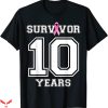 Survivor T-Shirt 10 Years Breast Cancer Survivor Pink Ribbon