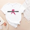 Survivor T-Shirt Cancer Awareness Pink Ribbon Fighter Trendy