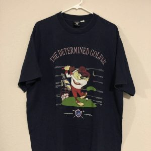 Tasmanian Devil T-Shirt Determined Golfer Single Stitch Tee