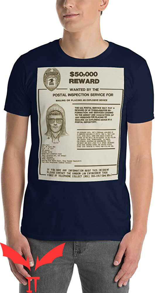 Ted Kaczynski T-Shirt Unabomber Wanted Poster Tee Shirt