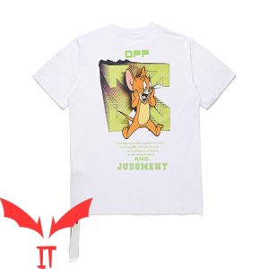 Tom And Jerry Off White T-Shirt Judgment Funny Cartoon
