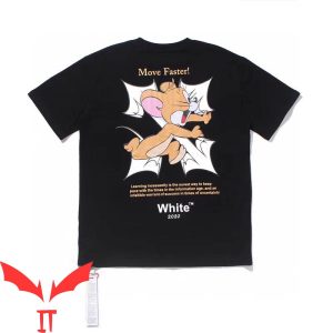 Tom And Jerry Off White T-Shirt Move Faster Funny Cartoon