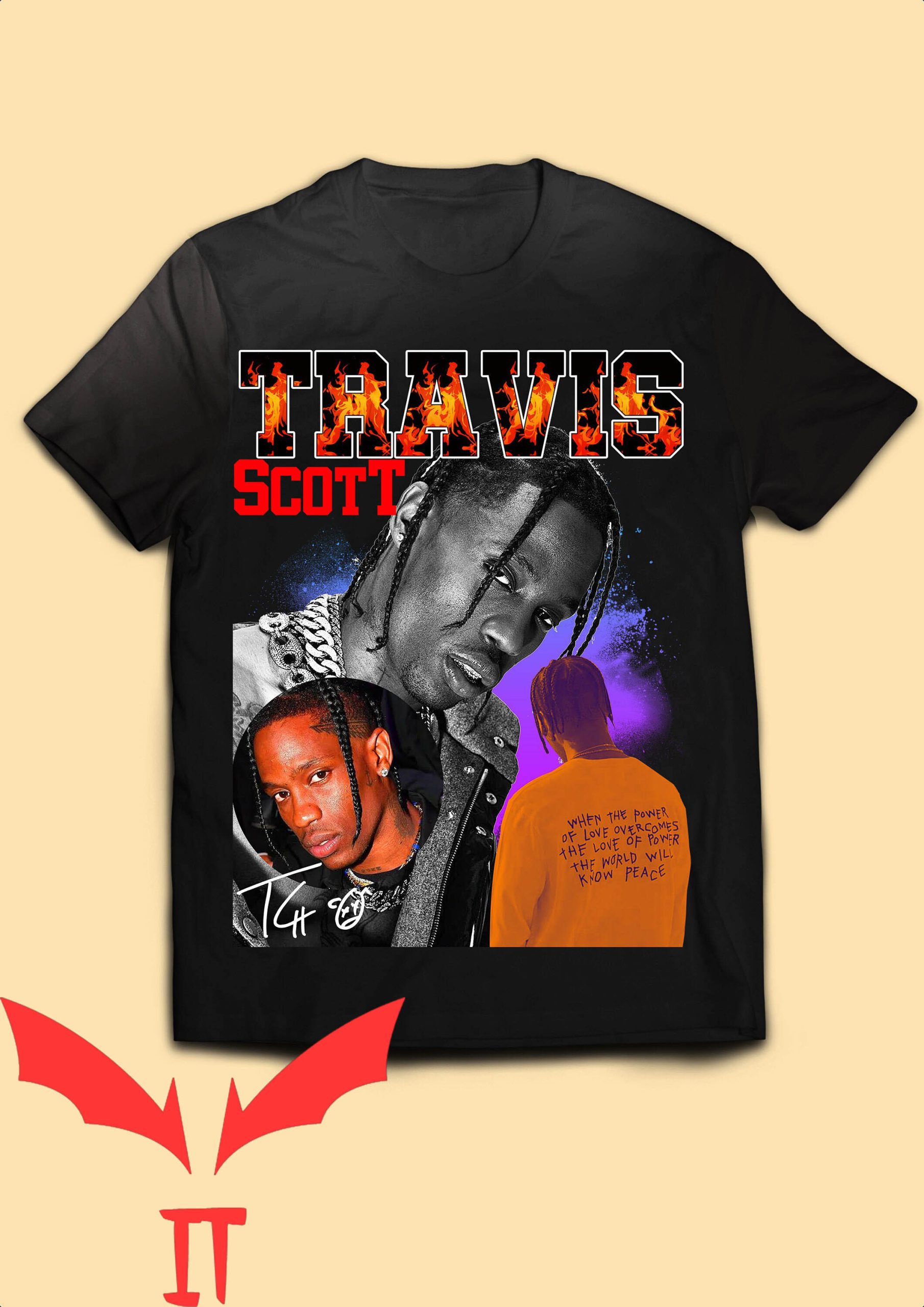 Travis Scott Vintage T-Shirt Trendy Rap Music Cool Style Tee