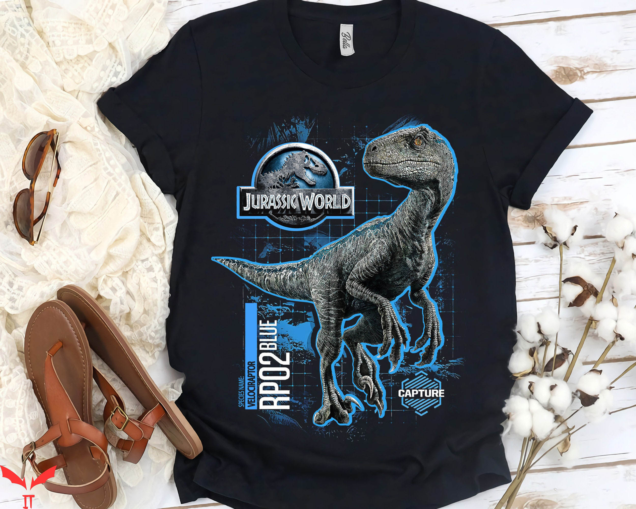 Universal Family T-Shirt Jurassic World Blue Raptor Trendy
