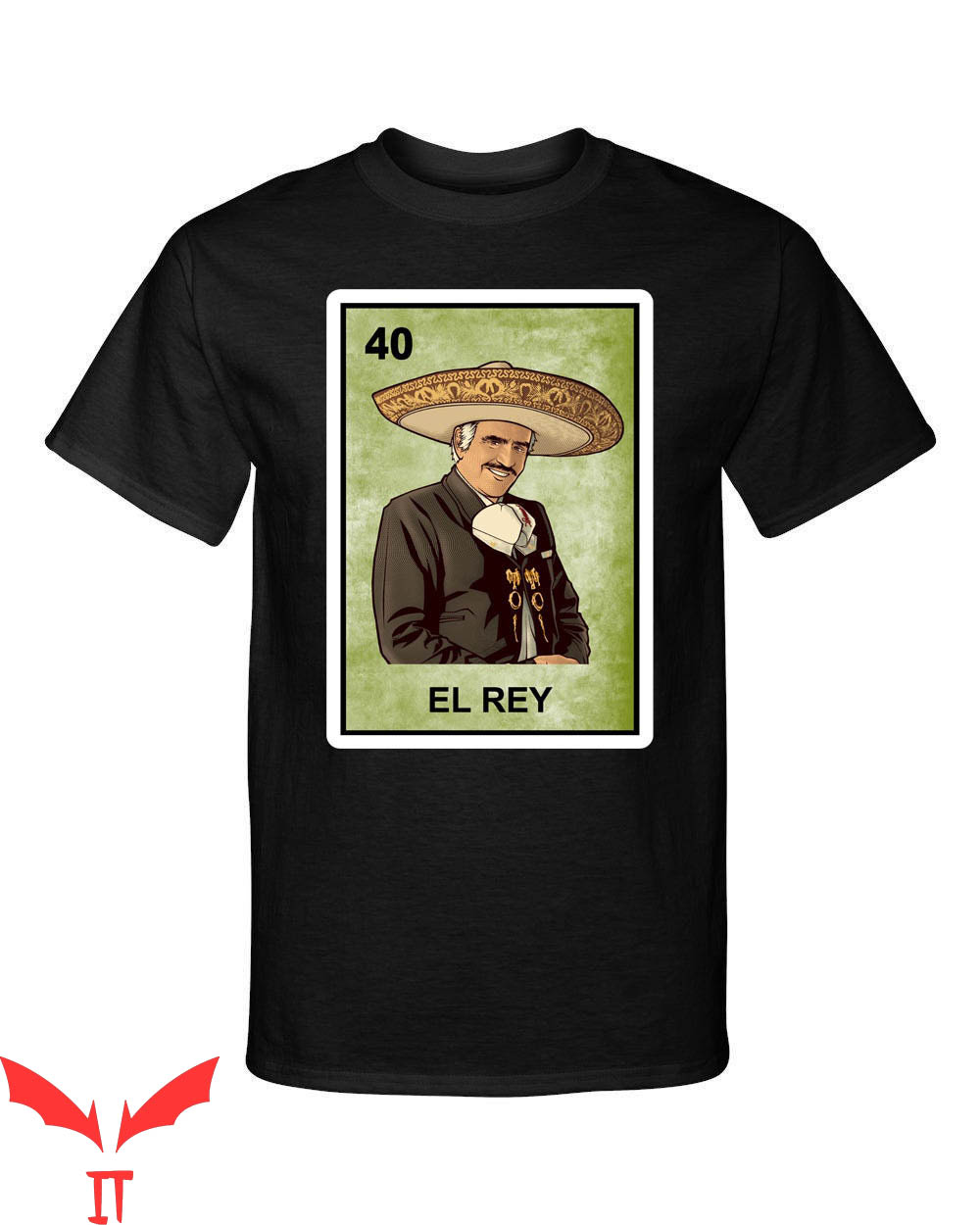 Vicente Fernandez T-Shirt El Rey Loteria Mexican Bingo Style