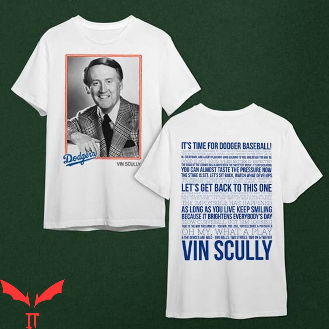 Vin Scully T-Shirt 2 Sides Thank You 67 Shirt RIP Memories