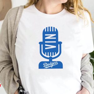 Vin Scully T-Shirt Dodgers Broadcaster Microphone Shirt
