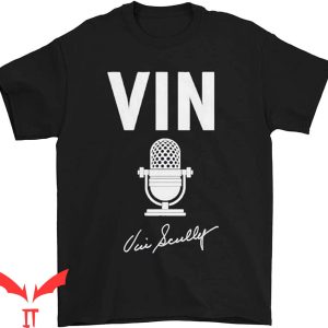 Vin Scully T-Shirt Microphone R.I.P Cool Graphic Trendy