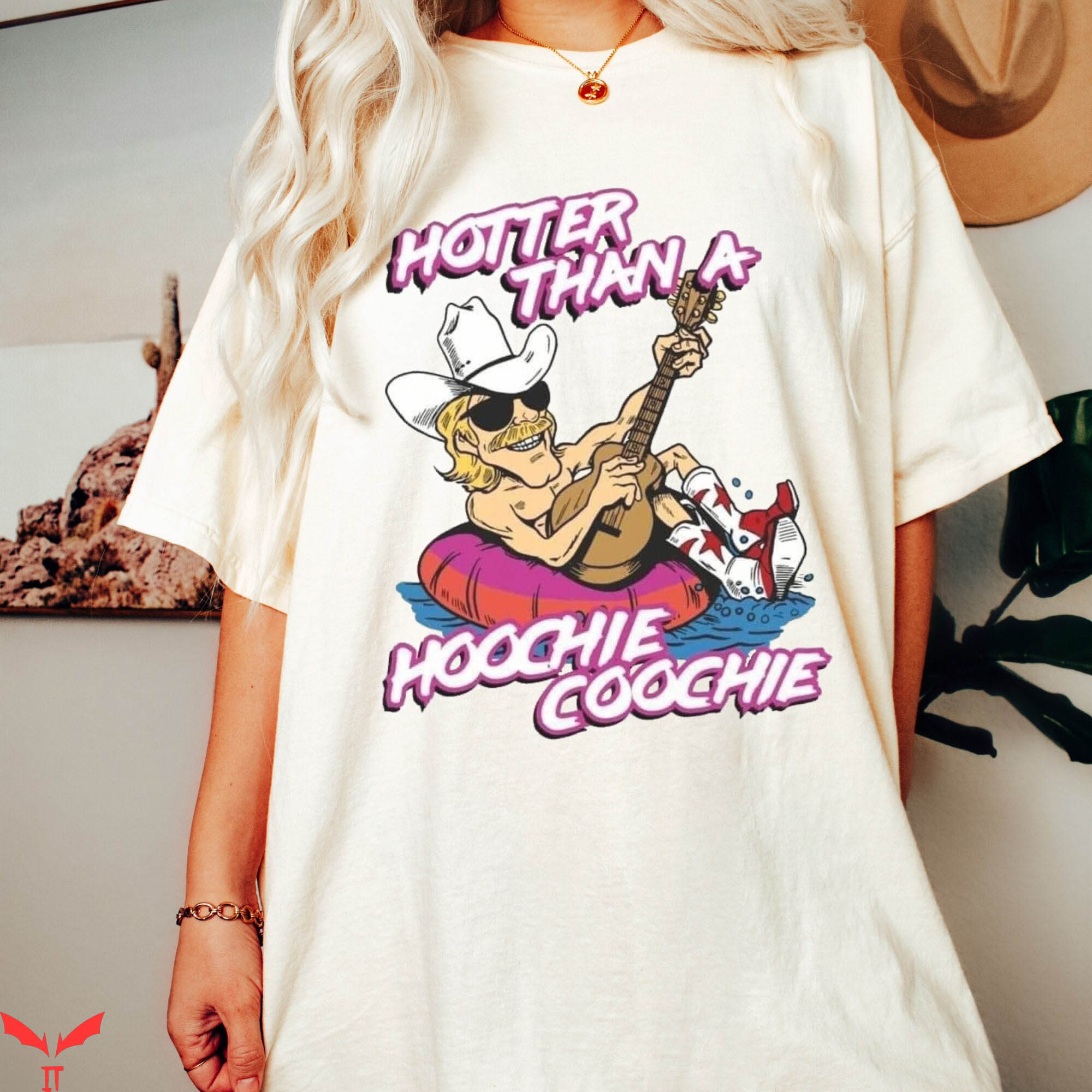 Vintage Country Music T-Shirt Hotter Than A Hoochie Coochie