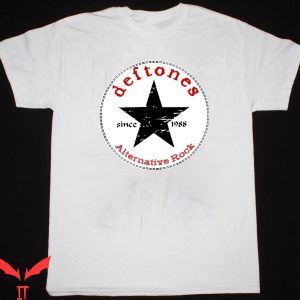 Vintage Deftones T-Shirt Deftones Logo Star White Pony