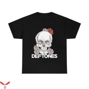 Vintage Deftones T-Shirt Skull And Roses Metal Rock Style