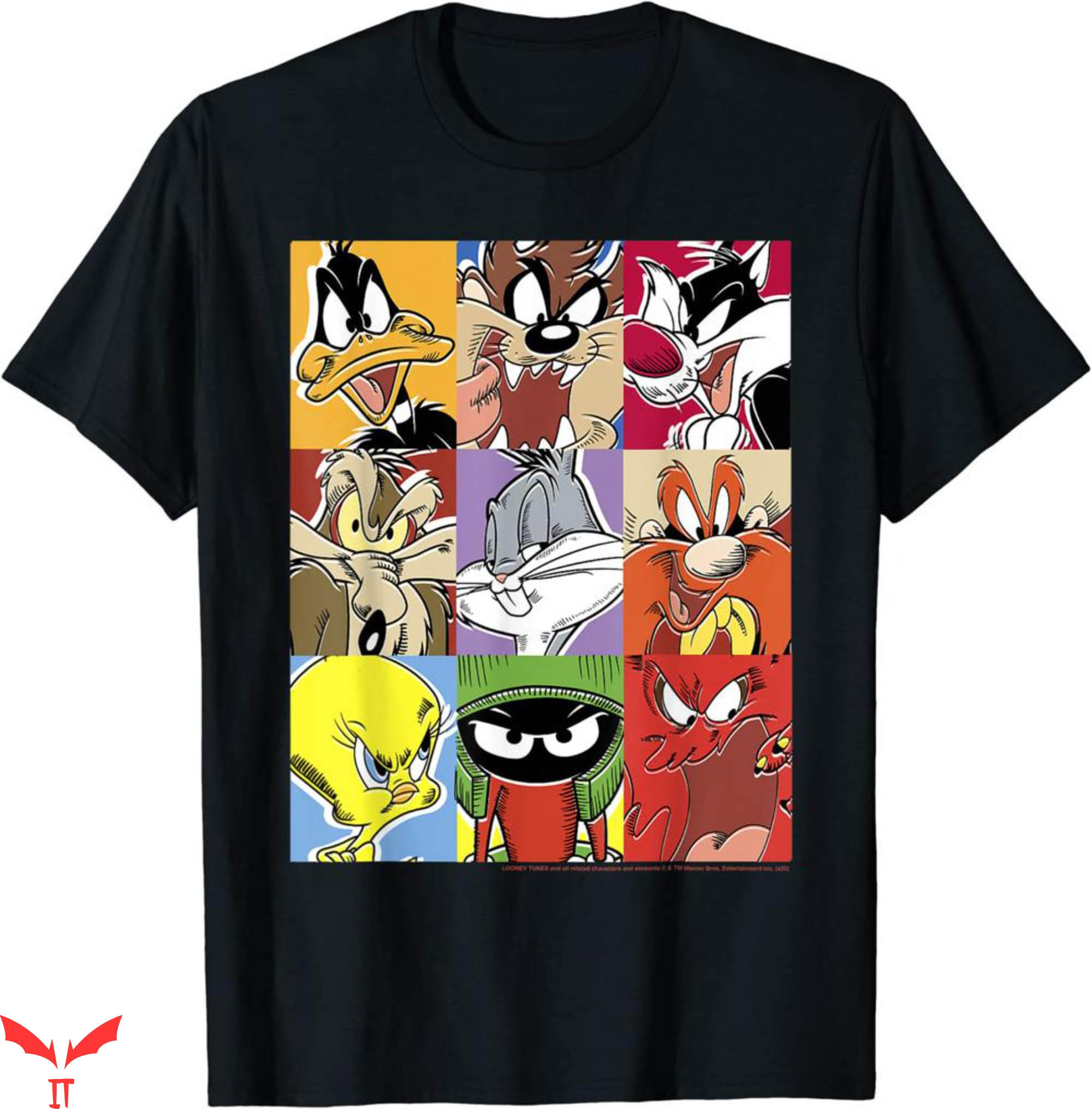 Vintage Looney Tunes T-Shirt Character Box Up Funny Cartoon