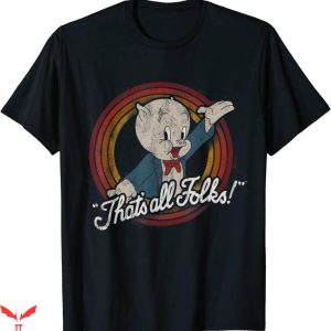 Vintage Looney Tunes T-Shirt Porky Pig That's All Folks