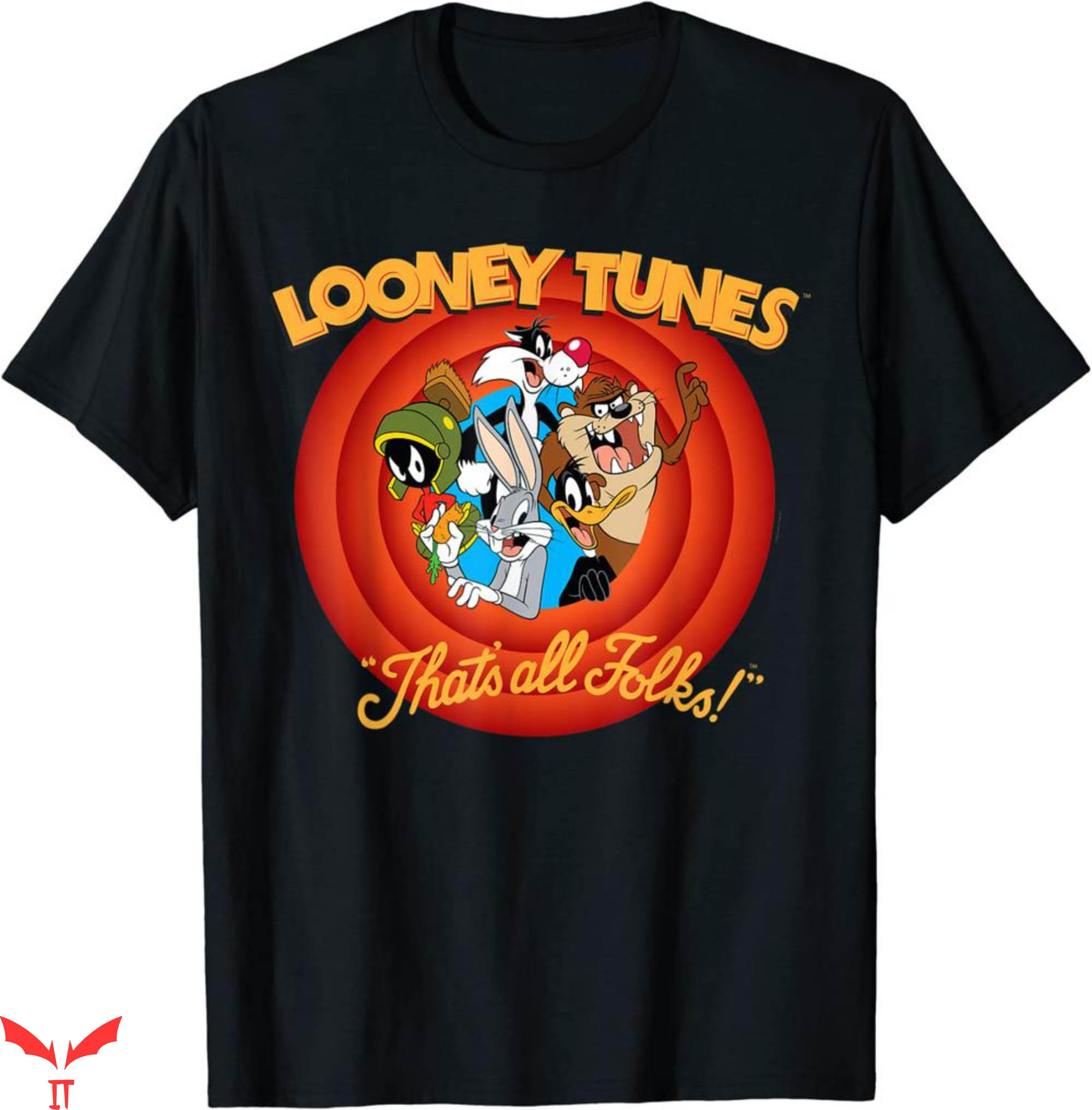 Vintage Looney Tunes T-Shirt That's All Folks Funny Cartoon