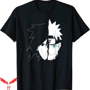 Vintage Naruto T-Shirt Naruto Sasuke Split Face T-Shirt