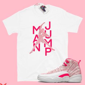 White Pink T-Shirt Jump Man Shirt